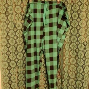 Teal Plaid Sleeping Pants with pockets